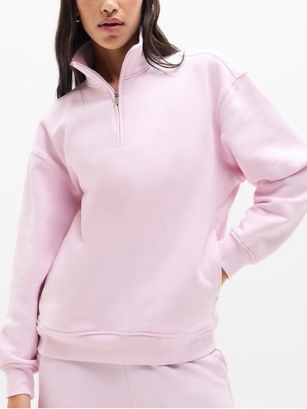 Athleta Forever Fleece 1/4 Zip Sweatshirt